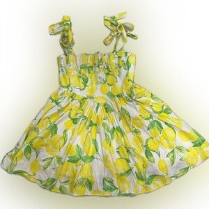 Lemon Print Tie Dress